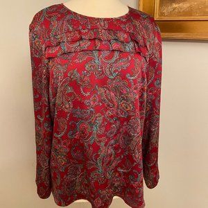 Talbots L Women's Paisley Silk Top